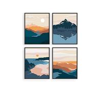 HAUS AND HUES Nature Wall Art Prints Paysage Montagne Décor - Art mural Mid-Century | Décoration murale moderne Art mural de montagne | Décoration murale Mountain Art (8 "x10, NON CADRE)