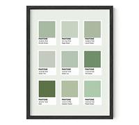 HAUS AND HUES Vert Sauge Décoration Murale Esthétique - Affiche Par Green Pour Chambre à Coucher et Dortoir - Vert Foncé Sans Cadre
