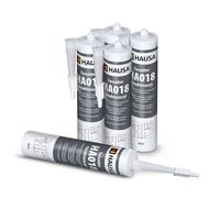 HAUSA Acrylique Structuré HA018 pour Crépi - Mastic Acrylique Granuleux pour Réparations Intérieures et Extérieures, Joints et Fissures, Blanc, 5 × 310 ml