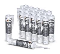 HAUSA Acrylique Structuré HA018 pour Crépi - Mastic Acrylique Granuleux pour Réparations Intérieures et Extérieures, Joints et Fissures, Blanc, 18 × 310 ml