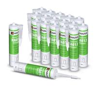 HAUSA Mastic acrylique universel HA012 peinture acrylique construction acrylique sec joint d'étanchéité 18x 310 ml blanc