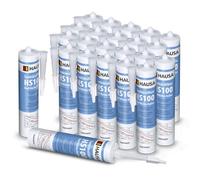 HAUSA Silicone sanitaire HS100 Silikon transparent Salle de bain Cuisine Matériau d'étanchéité Silicone de construction Joint 24x 310ml résistant aux moisissures