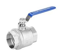 Hausdec Vanne à Bille Filetage 2 Pouces Valve à Bille avec Filetage en Acier Inoxydable 304 Passage 2 Pouces DN50 1000 WOG