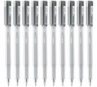 Hauser XO Jumbo Lot de 10 stylos à encre gel 0,6 mm | Encre à séchage rapide avec recharge Jumbo longue écriture | Corps transparent avec système d'encre à faible viscosité, lisse, robuste et