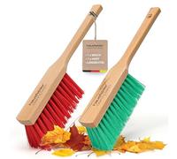 Hausfelder Set de 2 balais à Main pour extérieur, | balayette long manche, balai avec poils durs et mi-durs