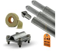 HausHeld connecteur croisé acier galvanisé, borne de terre pour fil rond Ø 8-10 mm et ruban de terre