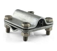 HausHeld connecteur croisé acier galvanisé, borne de terre pour piquet Ø 20 mm et fil rond