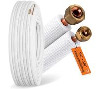 HausHeld® Liaison frigorifique 1/4" x 3/8" dudgeonnée - 1 m | Cuivre CU-DHP pré-isolé PE BL-s1,d0, avec dudgeonnage et écrous-raccords, pour R32/R410A/R407C