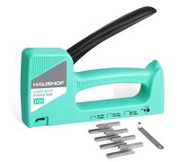 HAUSHOF Pistolet agrafeuse type 53 en plastique ABS avec extracteur d'agrafes et 800 agrafes de 8 mm pour bois, tissu, meubles et tapisserie - Vert