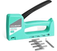HAUSHOF Pistolet agrafeuse type 53 en plastique ABS avec extracteur d'agrafes et 800 agrafes de 8 mm pour bois, tissu, meubles et tapisserie - Vert
