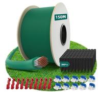 HAUSPROFI Cable Robot Tondeuse 150M + 300 Piquets + 10 Connecteurs de Câble + 10 Bornes de Connexion, Fil robot tondeuse, Câble pour robots tondeuses de Worx,Gardena,Bosch,Yard Force etc