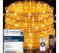 HAUSPROFI Guirlande lumineuse d'extérieur - 50 m - 1000 LED - Alimentation électrique - Blanc chaud - Étanche IP44 - Intensité variable - Avec télécommande - Idéal pour le jardin, le balcon et