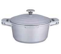 Haussmann Héritage® 15 pièces Batterie de Cuisine,Haute qualités Revêtement façon Pierre- sans PFOA- poignée Amovible-Tous Feux Dont Induction adapté au Four (Gris, Faitout 24x20)