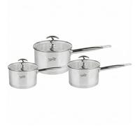 Haussmann Héritage - 6 piéces Casserole professionnel avec couvercles16/18/20cm/Inox- tous feux dont Induction - HM-0615