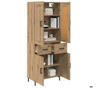 Haut armoire - 2 pièces - vidaXL - bois d'ingénierie - chêne artisanal - 4 portes - avec poignées - 69,5 x 34 x 180 cm 71ram45m
