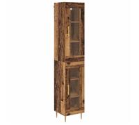 Haut armoire bois ancien - vidaXL - 34,5x34x180 cm - Bois d'ingénierie - 2 portes - Pieds dorés - Rangement spacieux
