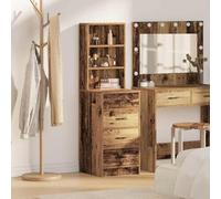 Haut Armoire en Bois Ancien 40 x 41 x 135 cm en Bois d'ingénierie avec 4 tiroirs Rangement pour Salle à Manger Salon Cuisine Pratique et élégant Meuble Buffet bahut