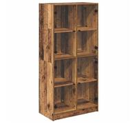 Haut armoire en bois d'ingénierie - vidaXL - 68x37x142 cm - Bois ancien - 4 portes - Grande capacité - Design moderne
