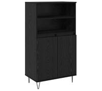 Haut Armoire Moderne - vidaXL - Noir - 60x36x110 cm - Bois d'ingénierie - 2 portes - Rangement caché