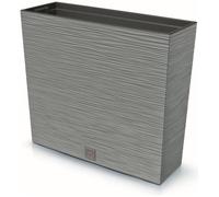 Haut bac à fleurs bac à balcon bac à plantes pot de fleur gris L 58 cm avec insert cache-pot en plastique unique