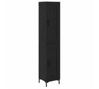 Haut d'armoire moderne - vidaXL - Chêne noir - Bois d'ingénierie - 34,5 x 34 x 180 cm - 2 portes - Rangement élégant