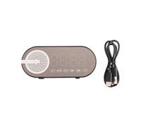 Haut-Parleur Portable avec Horloge NuméRique avec Veilleuse ColoréE Double RéVeil Miroir Caisson de Basses Noir