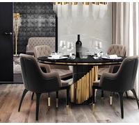 Haute qualité de luxe en bois designer tables à manger Table ronde Meubles italiens en métal