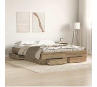 Haute qualité - Grand lit(2 personnes) Cadre de lit Chêne artisanal 140 x 190 cm - pour chambre - Bois d'ingénierie 9_7208028