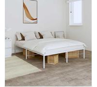Haute qualité - Grand lit(2 personnes) Cadre de lit métal blanc 140x190 cm - pour chambre - 9_9332014