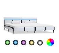 Haute qualité - Grand lit(2 personnes) Structure de lit avec LED sans matelas blanc 180x200 cm - pour chambre - 9_5001505