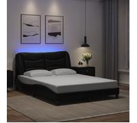 Haute qualité - Grand lit(2 personnes) Structure de lit avec LED sans matelas Hvar noir 140x190 cm - pour chambre - 9_2723978