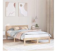 Haute qualité - Grand lit(2 personnes) Structure de lit avec tête de lit Naturel 140 x 190 cm - pour chambre - Pin massif 9_4887980