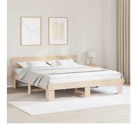 Haute qualité - Grand lit(2 personnes) Structure de lit avec tête de lit Naturel 180 x 200 cm - pour chambre - Pin massif 9_7247008