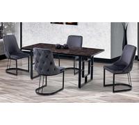 Haute qualité Salle à manger Ensemble table 4x chaises Design meubles de luxe noir