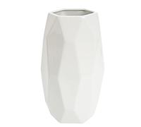 Hauteur 25 cm Vase Conique en Céramique Blanche pour Pampas, Grand Moderne Haut Vase Decoratif pour Centre de Table Deco