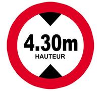Hauteur De Passage Maximum 4,30m - 15cm - Sticker/Autocollant