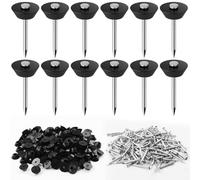 HavaCue 160 Pièces Boutons de Montage avec Clou, 3x30 mm Clous à Picots | Clous D'étanchéité pour Membrane Alvéolée, Clous en Aluminium Alvéolés pour Membrane Fondation,Lits Surélevés,Pots de Fleurs