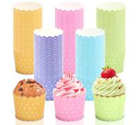 HavaCue 160 Pièces Caissettes Cupcake Papier, Colorés Caissette Muffins Papier Pois, Moule Cupcake Individual pour Cuisson, Desserts, Fêtes, Anniversaires, Mariages (Jaune, Violet, Vert, Rose, Bleu)