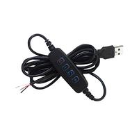 Haveratio DC5V LED Gradateur Rallonge USB-Port Câble d'alimentation Contrôleur de Gradation pour lumières LED, Rubans Lumineux, Rubans Lumineux Noir