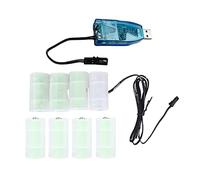 Haveratio réutilise USB à 1V-24V Tension réglable LR14 C éliminateur de Batterie de cellules remplacer 1-8 pièces Piles pour Jeu de Lampe à LED Jouet