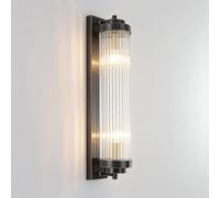 HAvern Applique Murale rotative à Long Tube pour Salle de Bain, dorée et Noire, Applique Murale cylindrique en Verre Transparent, éclairage Moderne en Verre pour Salon, Balcon, Couloir, s