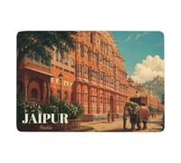 Hawa Mahal, Jaipur India Illustration Tapis à Poils Courts 150 x 100 cm | Tapis de salon comme cadeau pour une nouvelle maison, avec impression par transfert thermique; pour chambre et salon