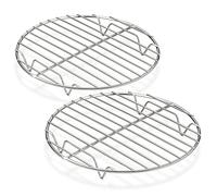 HaWare Lot de 2 grilles de refroidissement rondes, 100 % acier inoxydable, pour cuisson, cuisson à la vapeur, idéa pour casserole, four, moule à gâteau, moule à gâteau, passe au four et au