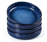 HaWare Lot de 4 bols à pâtes en grès bleu nébuleuse, 1000 ml | Bols de service en céramique émaillé réactif pour servir de soupe, résistant aux éclats et aux rayures