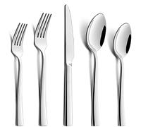 HaWare Lot de 60 couverts pour 12 personnes avec couteau, fourchette, cuillère, couverts en acier inoxydable pour famille/fête/hôtel/restaurant, poli miroir et passe au lave-vaisselle