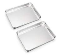 HaWare Mini plaque de cuisson pour four à grille-pain, en acier inoxydable, 23x18x2.5 cm, bord profond, non toxique et robuste, facile à nettoyer, passe au lave-vaisselle