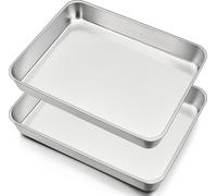 HaWare Set de plaques à pâtisserie en acier inoxydable 31x24x5cm 2 pièces, lavable au lave-vaisselle