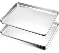 HaWare Set de plaques à pâtisserie en acier inoxydable 40x30cm, pack de 2