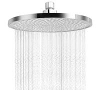 Hawdows Tete de Douche Pluie 22cm, Pomme de Douche à effet pluie Anti Calcaire, Ronde Pommeau de Douche Fixes Haute Pression pour Salle de Bain, Rotatif 360°, Universelle Filetage 1/2 Pouce, Chrome