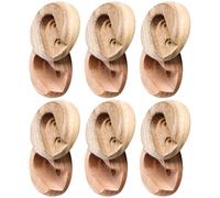 HAWILLOSCH 6 Paires Support de Tringle à Penderie en Bois Épais | Bois de Hêtre, Installation sans Perçage, Maintien Stable, Lot de Placard et Armoire